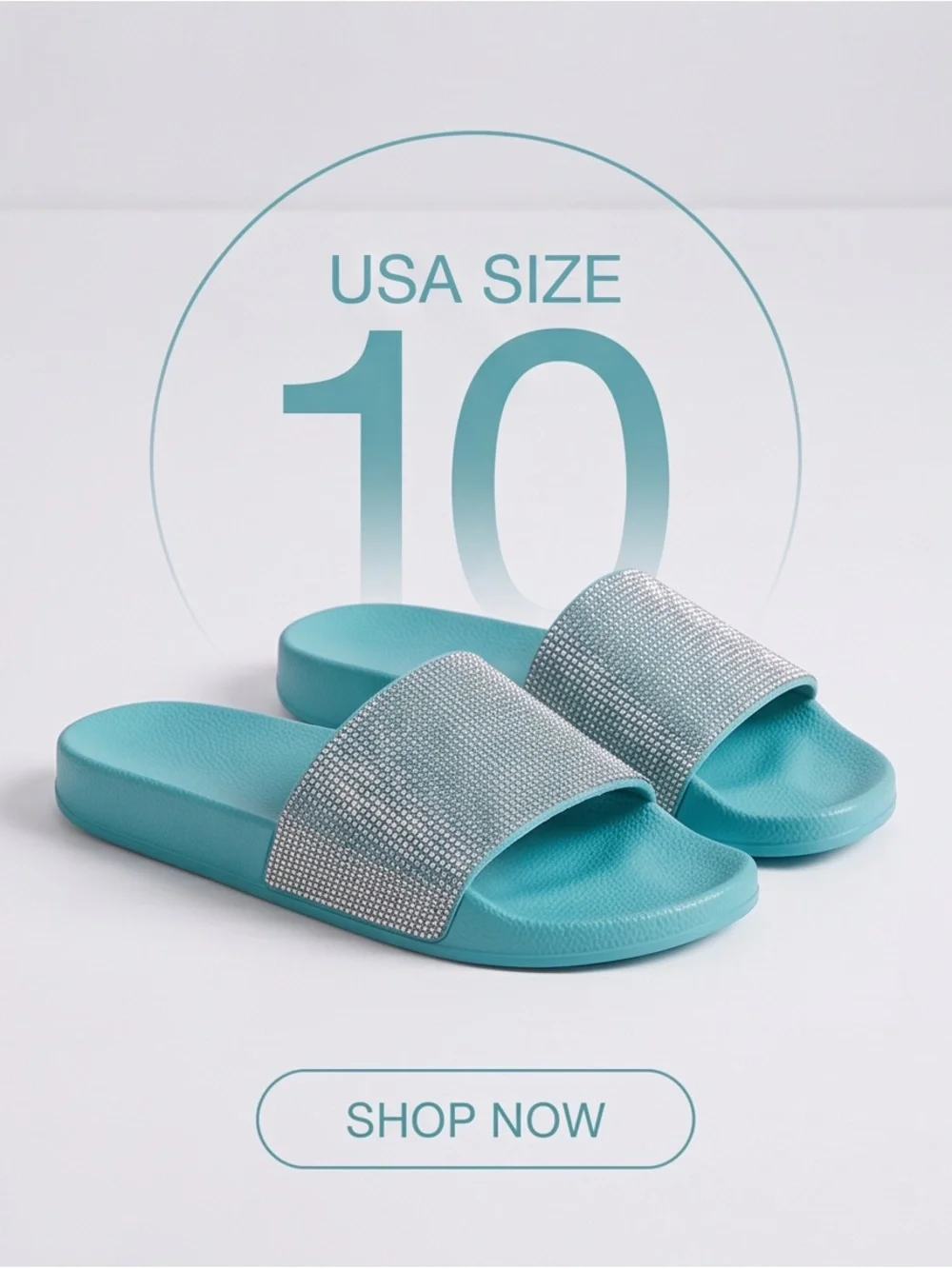 Crystal Turquoise Slide Sandals - Women